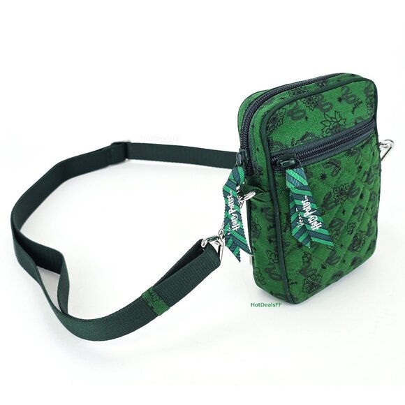 RARE! Vera Bradley Harry Potter RFID Small Convertible Crossbody Bag, Slytherin - Picture 2 of 14
